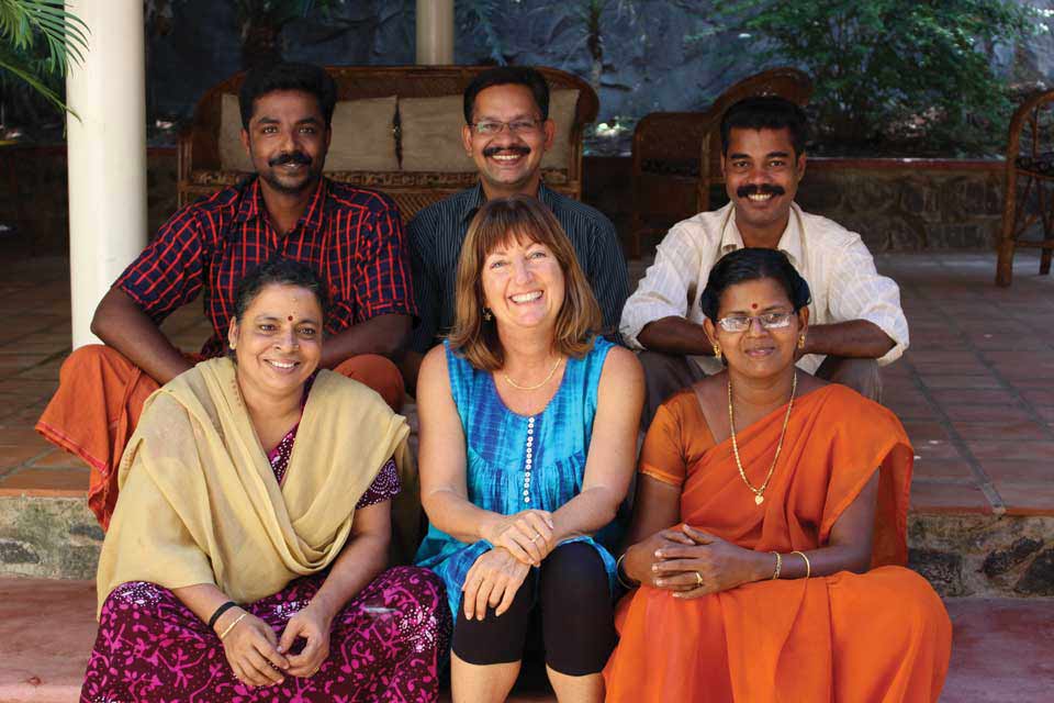 Diana Shipp with the team at Kailasam Yoga