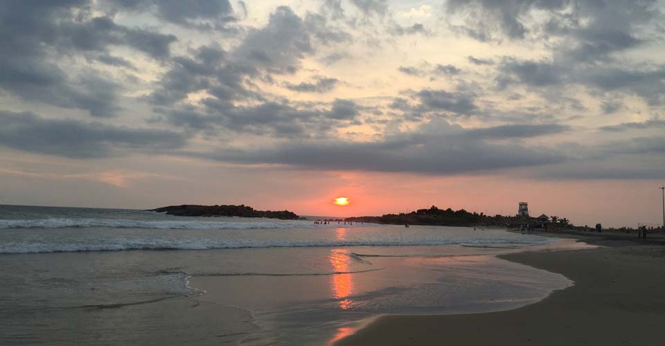 sunset in Kovalam